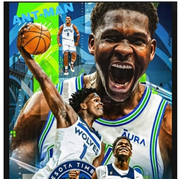 NEW! ANTHONY EDWARDS MINNESOTA COLOR ART SELF-CREATED ULTRA GLOSSY 8.5x11 POSTER - Picture 4 of 5